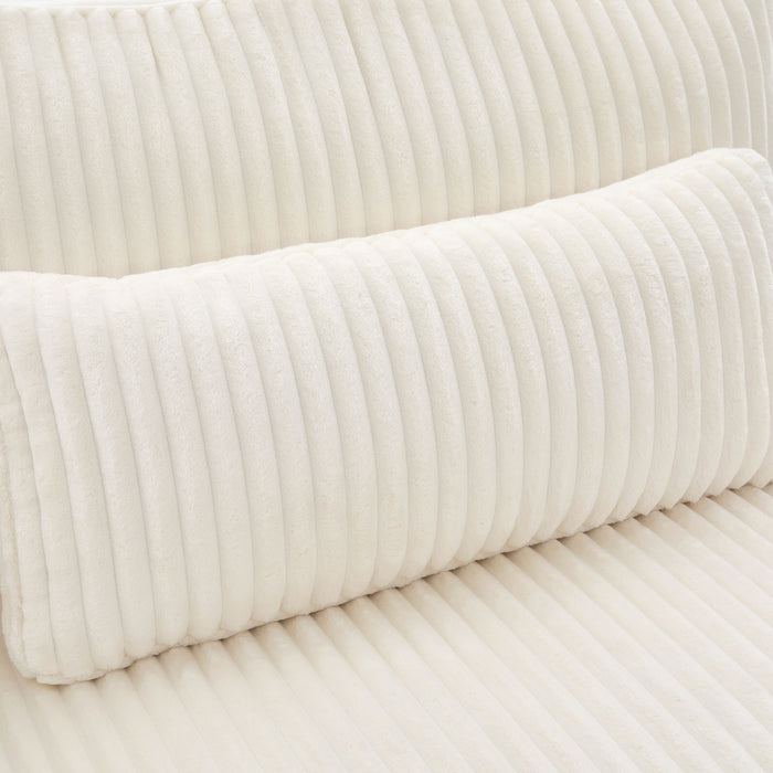 Modern Corduroy Loveseat Sofa With 4 Pillows