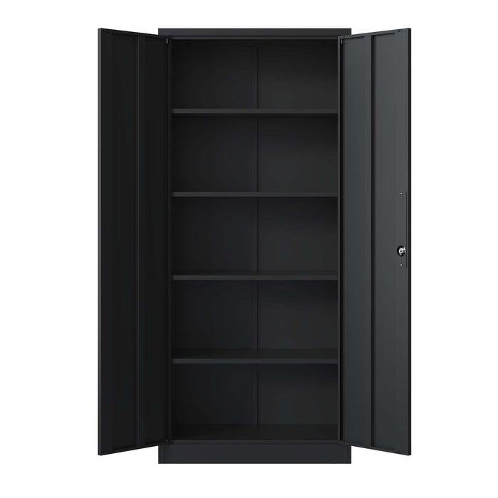 Heavy Metal Garage Storage Cabinet With Locking Doors, Steel, Adjustable Shelves