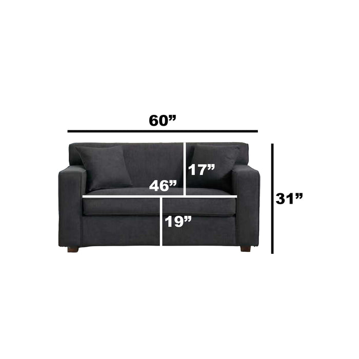2 In 1 Lounge Chair With 4" Mattress & 2 Throw Pillows - Gray
