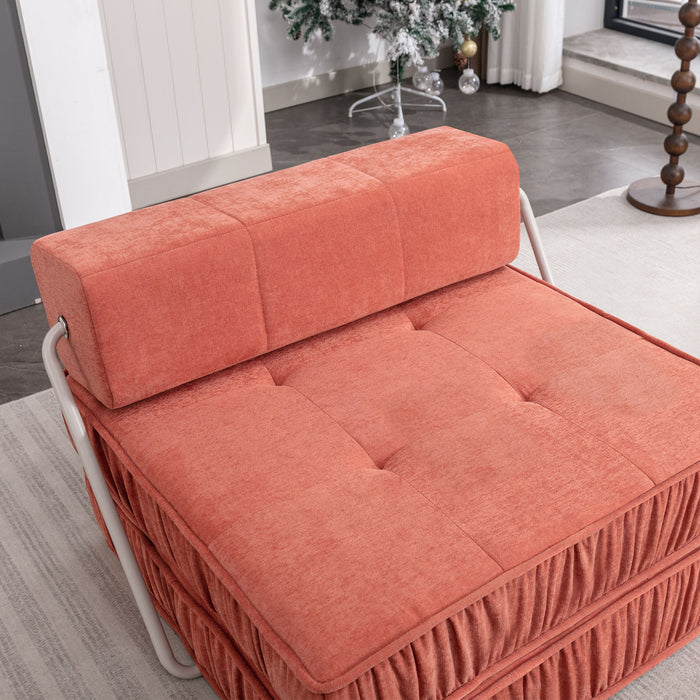 Folding Sofa With Removable Back Cushion, Convertible Futon Sleeper Chair
