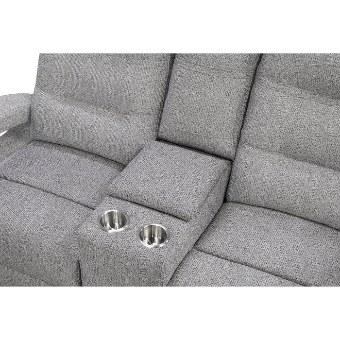 Isolde - Power Reclining Loveseat With LED Lighting - Gray