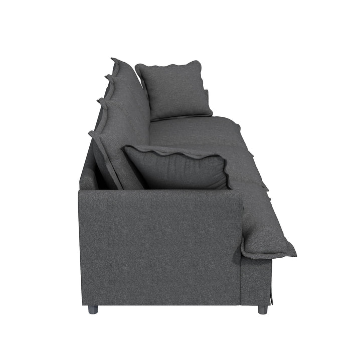 3 Seat Sofa Module For Modular Sectional Wide Seat Cloud Couch With Throw Pillows Upholstered