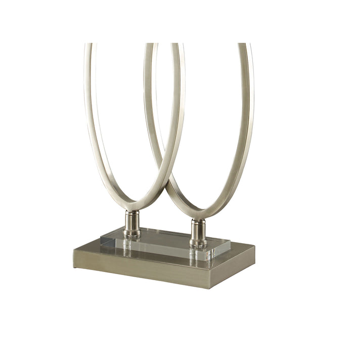 Rectangular Shade Accent Lamp With 3 Way Switch - Silver