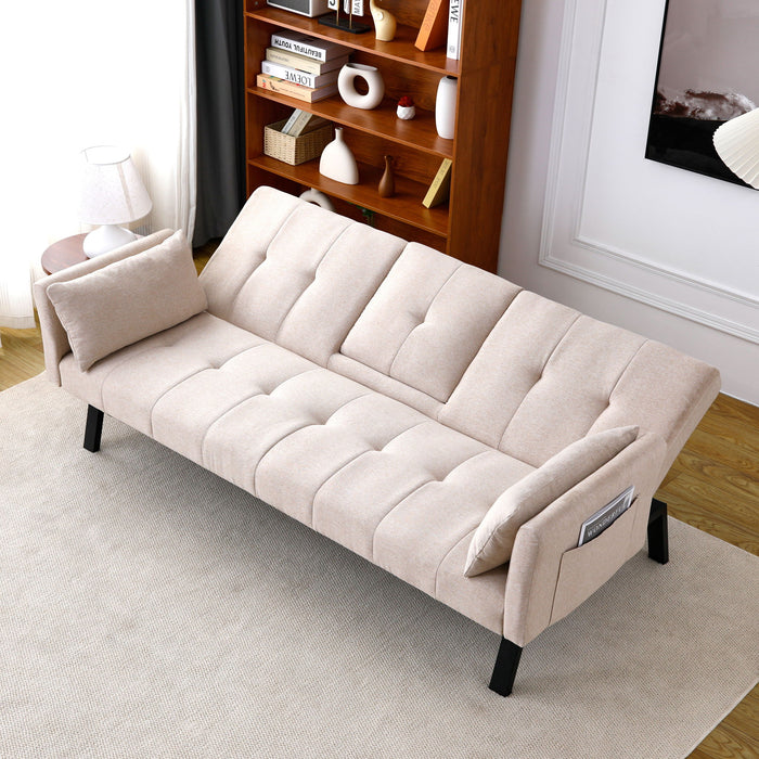 Sofa Bed With Foldable Design And Cup Holder