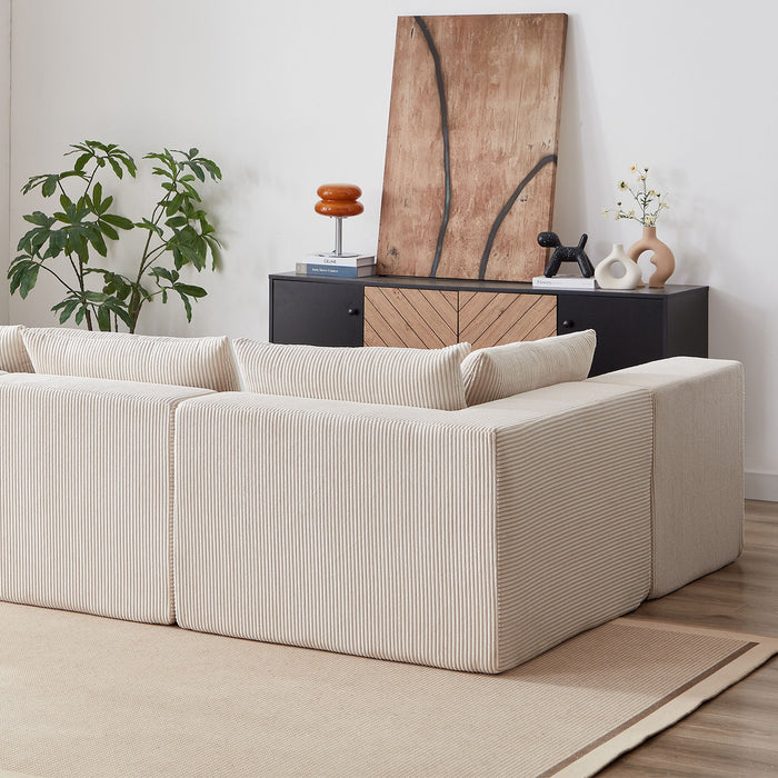 Modular L Shaped Sectional Compressed Sofa, Free Combination