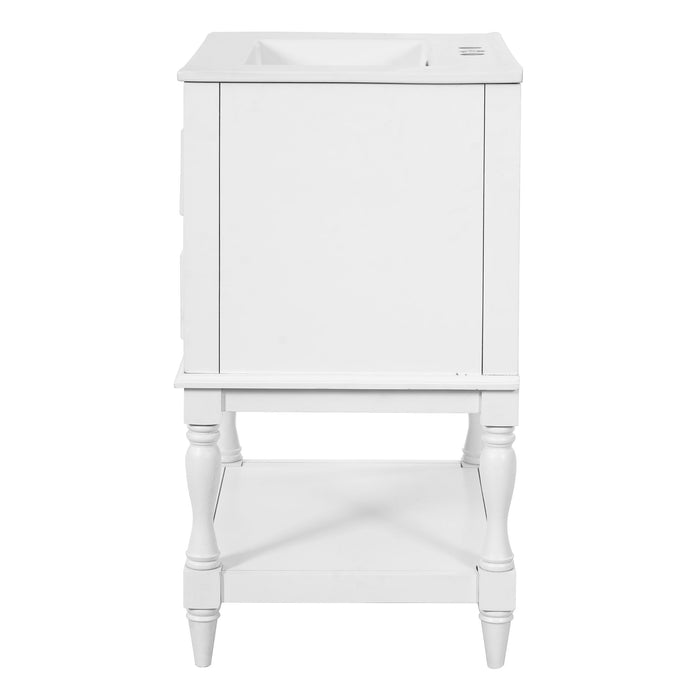 Bathroom Vanity With Sink, 2 Drawers Storage Cabinet, Open Shelf