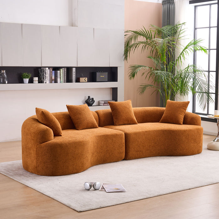 4 Seater Sofa With Fabric, 30D, 60 Hardness Full Sponge, 4 Pillow For Living Room, Home Furniture Sleeper Sectional Sofa For Apartment
