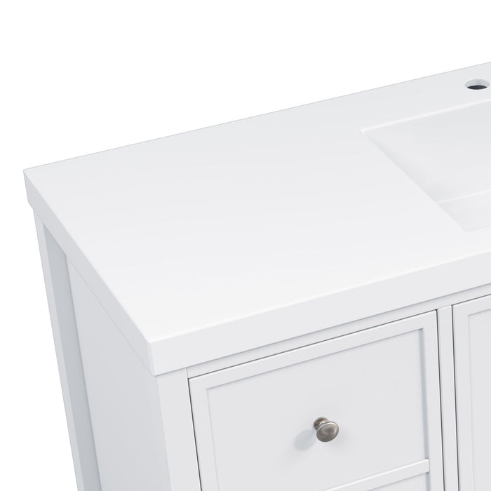 Bathroom Vanity With Separate Sink, Soft Close Doors And 4 Drawers