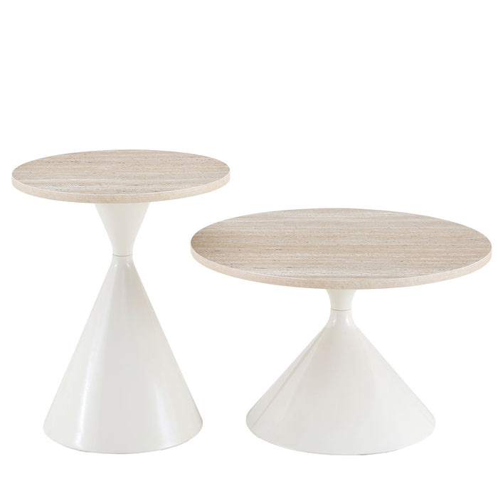 2 Piece Coffee Round Table Set
