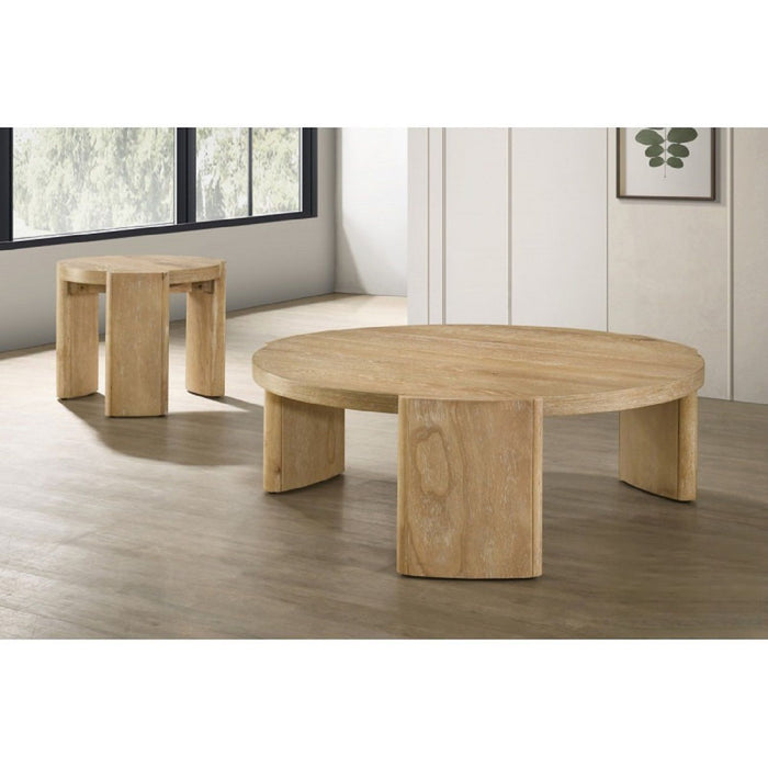21" Kepler Drift Round End Table, Living Room 1 Piece Sofa Side Table With Curved Legs - Driftwood