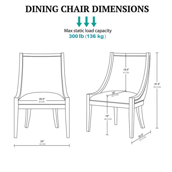 Upholstered Dining Chair With Nailhead Trim