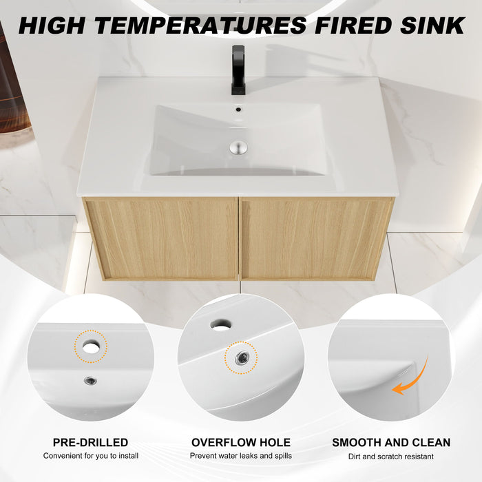 Floating Bathroom Vanity With Sink Combo