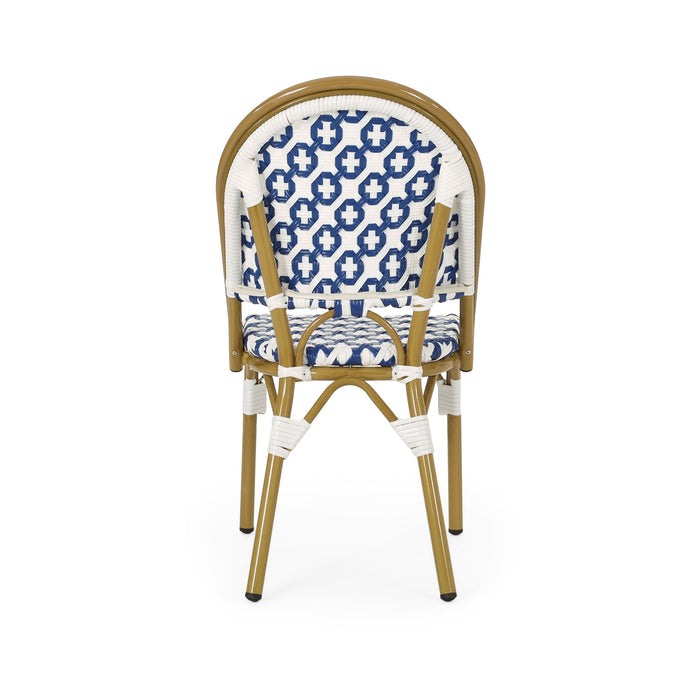 Chic French Bistro Chair With Durable Rattan And Aluminum Frame