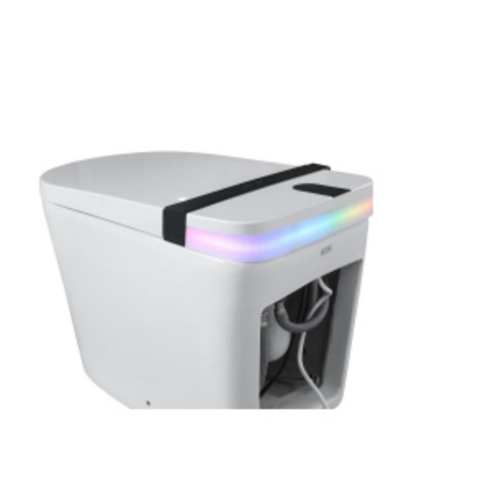 Smart Toilet With Bidet Seat Built In, Auto Open / Close Seat, Foot Sensor, LED Display - White