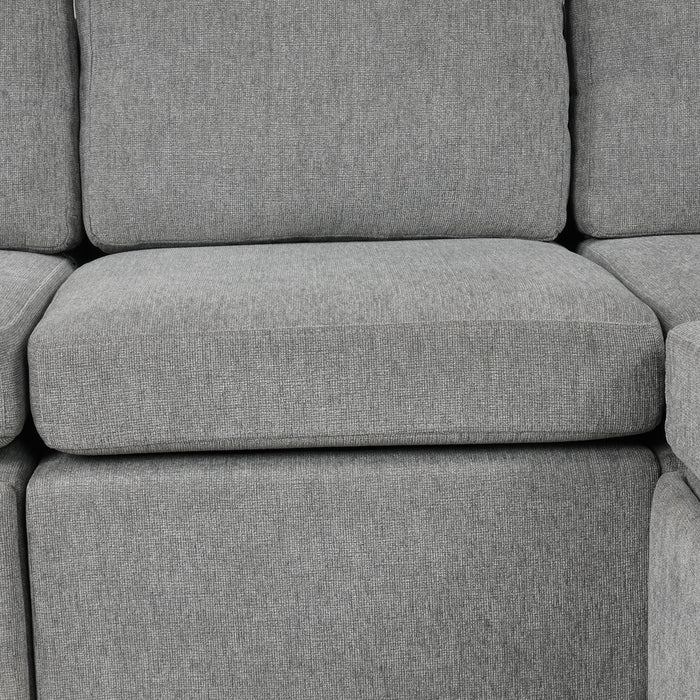 Modern U-Shaped Sectional Sofa Convertible Pull-Out Sofa Bed With USB Ports And Cup Holders