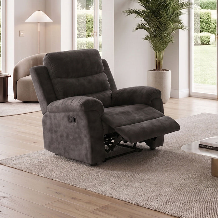 Manual Recliner Chair With 150° Recline, For Living Room - Dark Gray