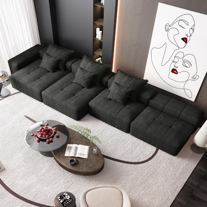 Modern Oversized Diy Combination, Modular Sectional Sofa With Pillows