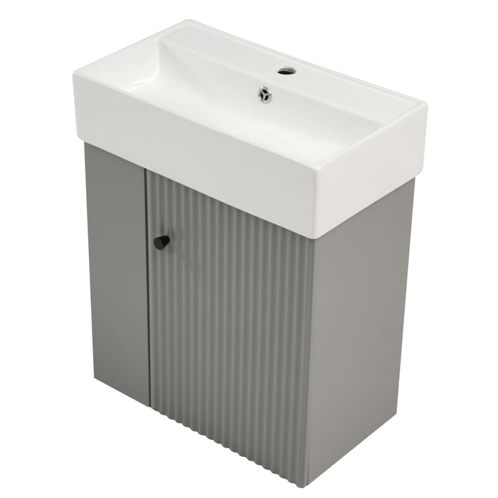 Modern Floating Bathroom Vanity With Ceramic Basin Perfect For Small Bathrooms
