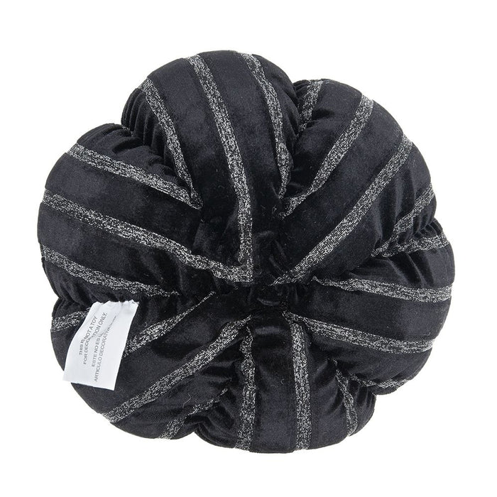 Stripe Pumpkin Decor, For Holiday Halloween Decoration - Black / White