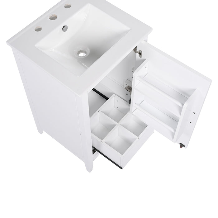 Modern Bathroom Vanity With Sink, Functional Drawer, Soft- Closing Door