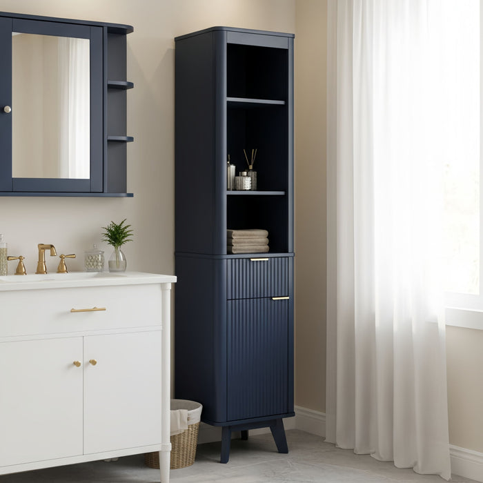 Tall Bathroom Storage Cabinet With Adjustable Shelves And 1 Drawer & Door