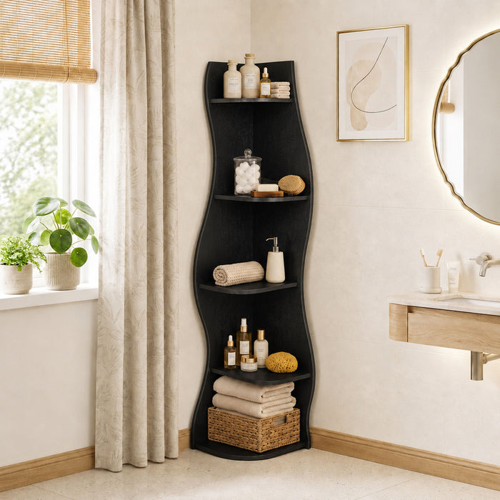 5 Tier S - Shaped Corner Shelf For Living Room