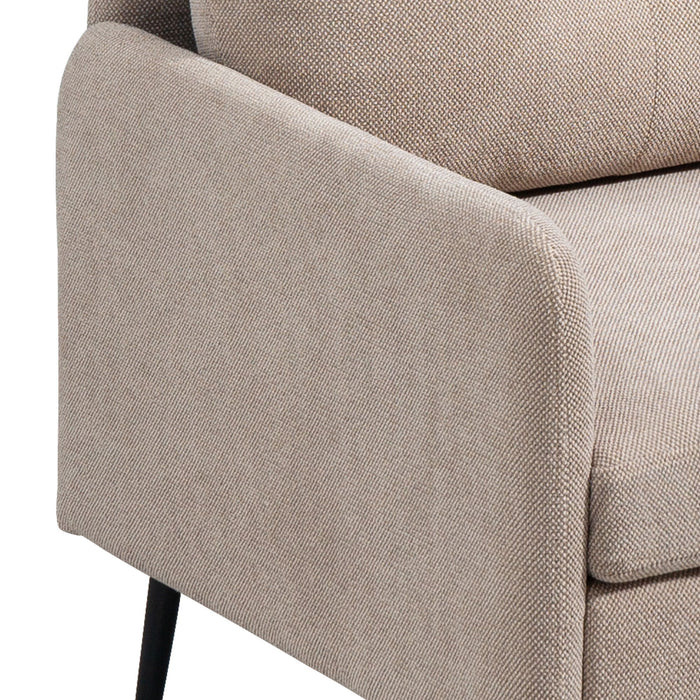 Contemporary Accent Chair With Metal Legs, Comfy Chenille Fabric Armchair