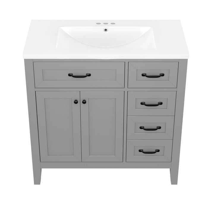 Modern Bathroom Vanity With Sink, Freestanding Design With Drawers And Doors