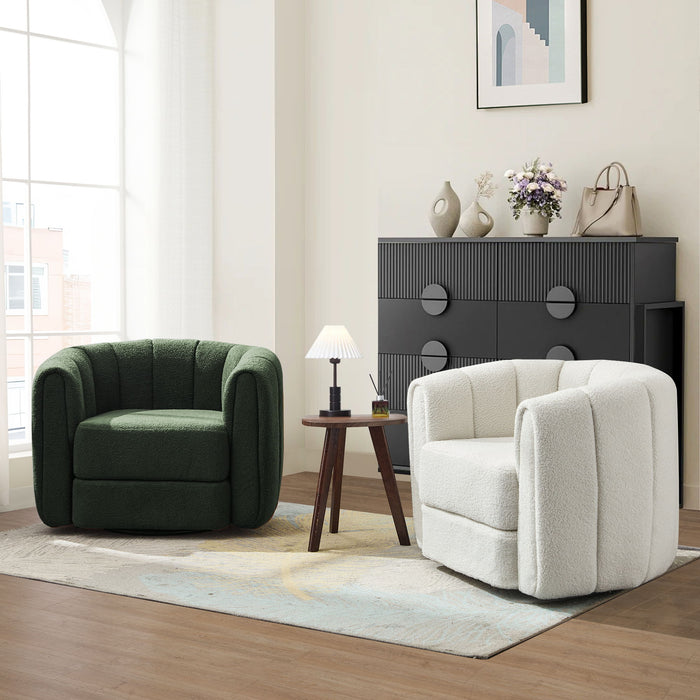 Swivel Accent Chair Wide Upholstered For Living Room