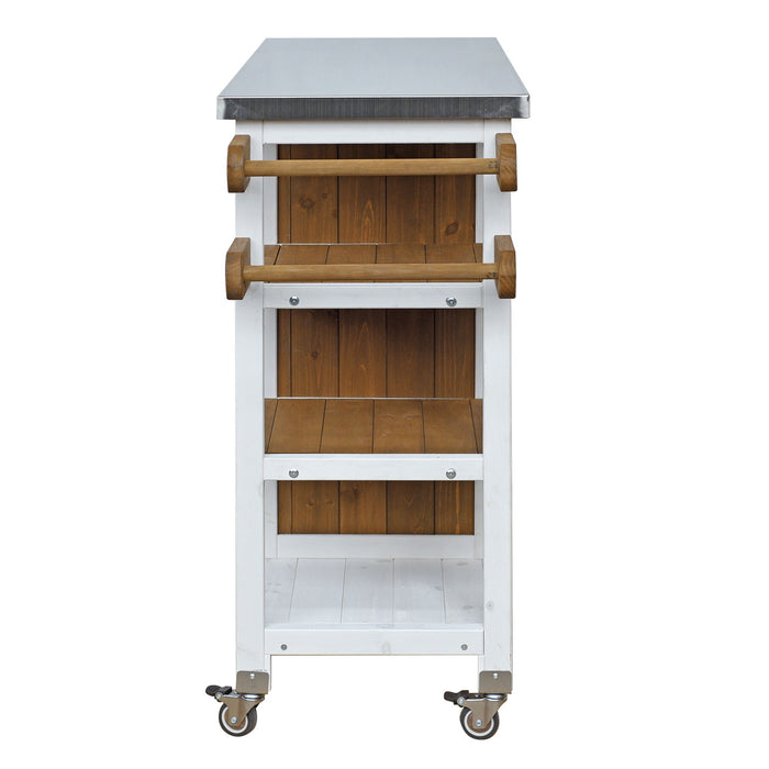 Foldable Outdoor Kitchen Island With Storage Cabinet