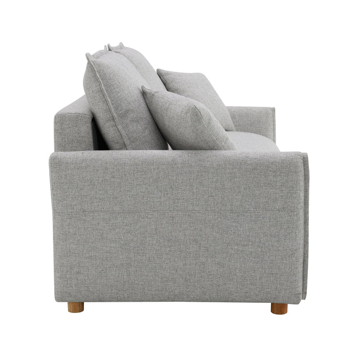 Oren - Chenille Sleeper Sectional Sofa With Storage 2 Toss Pillows - Gray