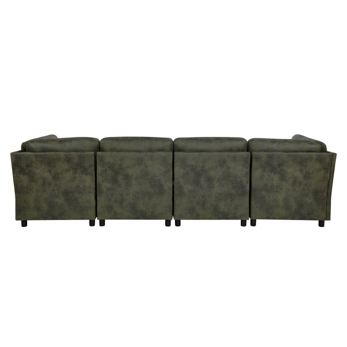 Upholstered Modular Sectional With Custom Configuration And Removable Cushions