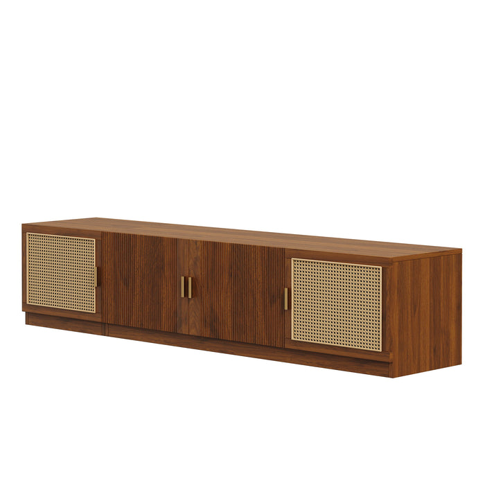 78" TV Stand For TVs Up To 85", Media Console, Adjustable Shelves - Walnut