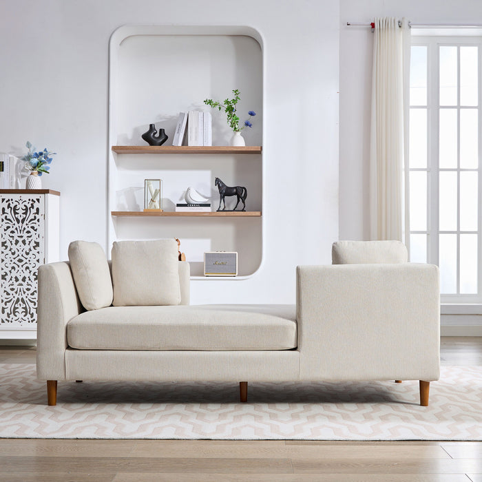 Wide Modern Double Sided Upholstered Chaise Lounge