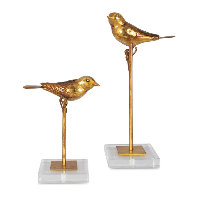 Passerines - Bird Sculptures (Set of 2) - Light Brown