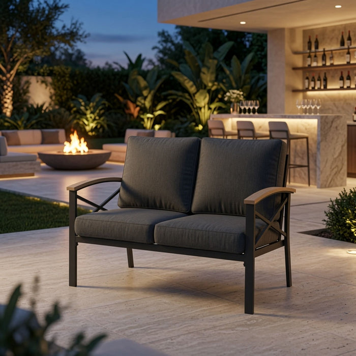 Outdoor Loveseat With Washable Cushions