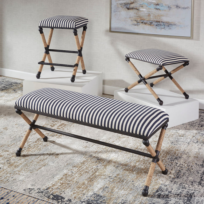 Braddock - Striped Bench - Black