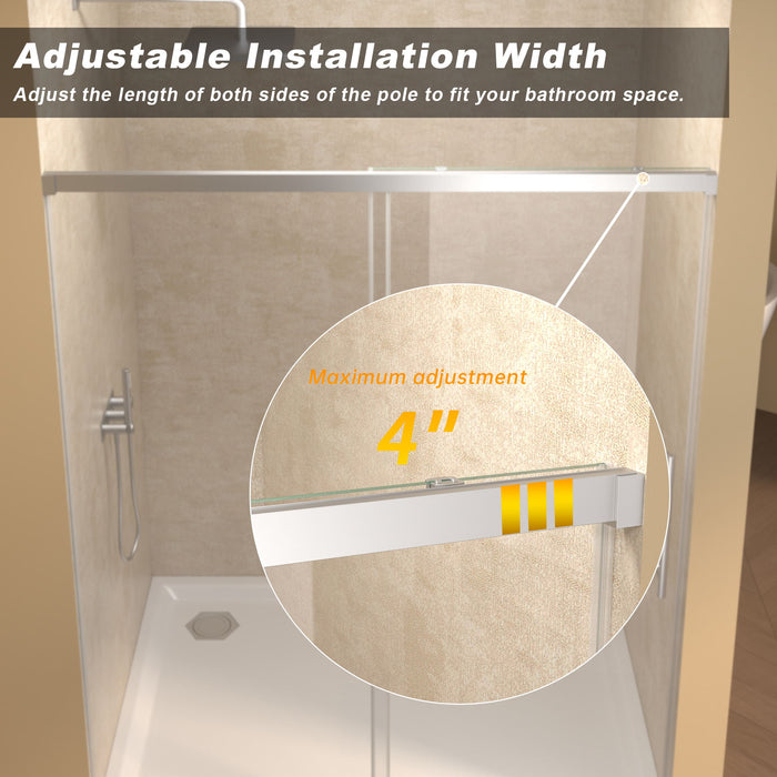 Frameless Single Sliding Shower Door With Handle