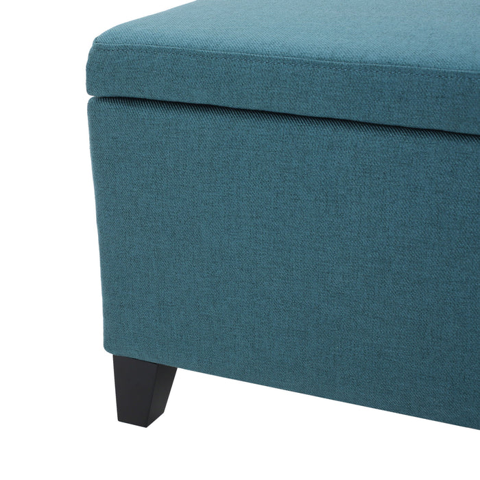 Contemporary Storage Ottoman Bench With Polyester Upholstery
