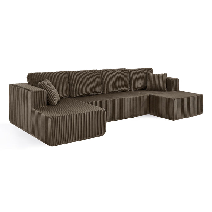 Modern Minimalist U - Shape Modular Sectional Sofa