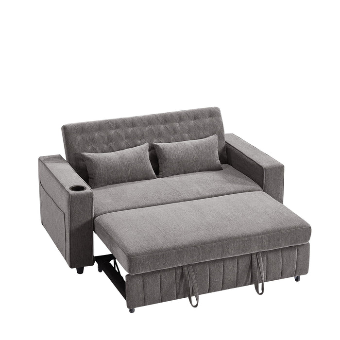 Pull-Out Sofa Bed Convertible Couch With Adjustable Backrest For Living Room
