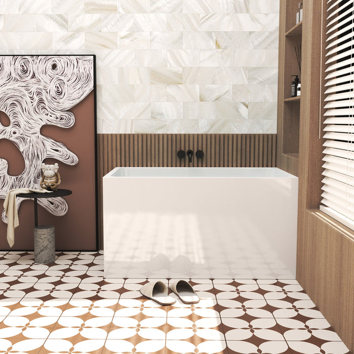 Freestanding Bathtub With Drain, Rectangular Shape