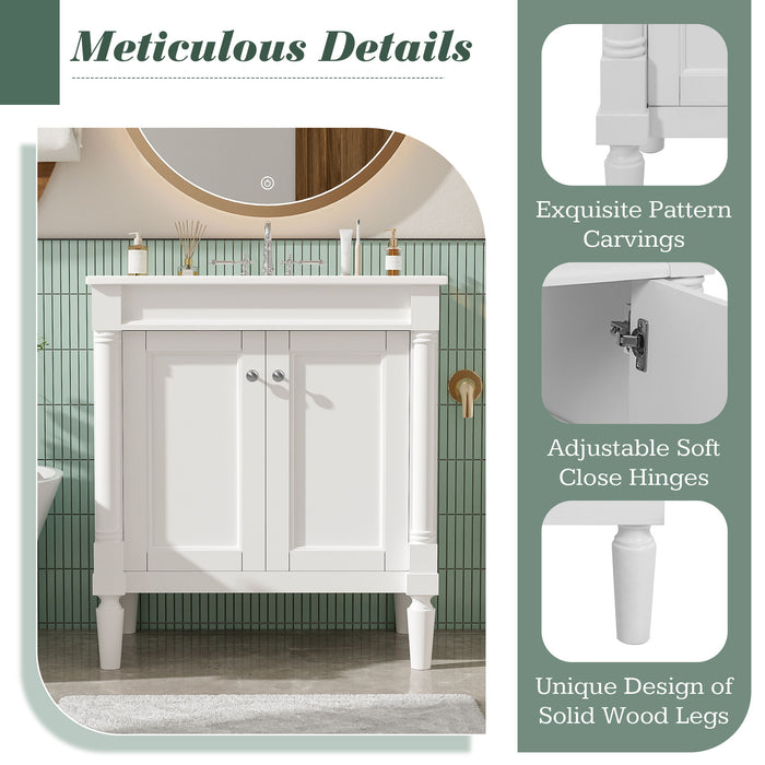 Bathroom Vanity Cabinet With Sink, Soft Close Doors, Storage Cabinet
