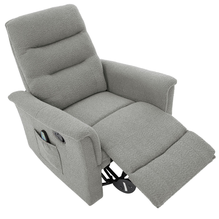 Manual Recliner Chair With 8 Point Massage And Swivel Function