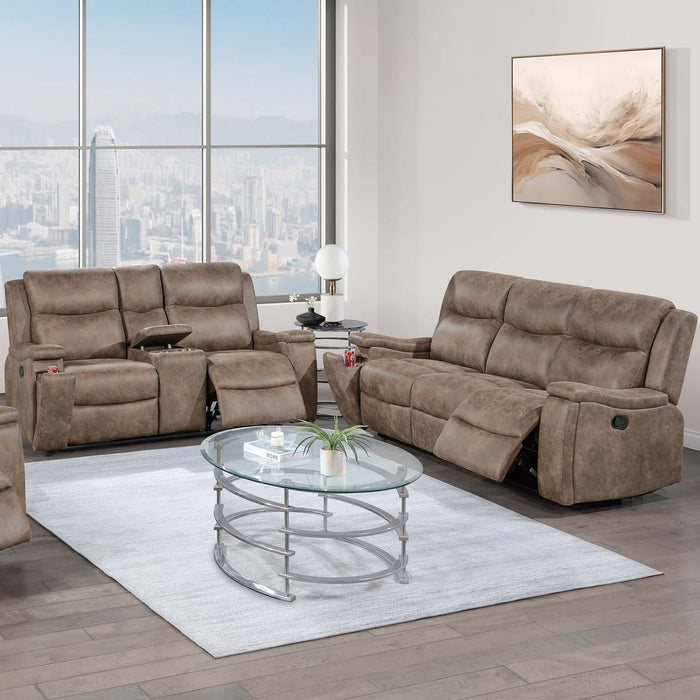 Modern Manual Motion Living Room Set With Hidden Cup Holders