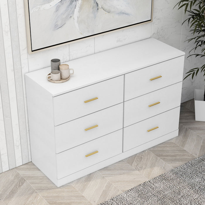 Modern Drawer Dresser For Bedroom, Ample Storage Wide Chest Of Drawers