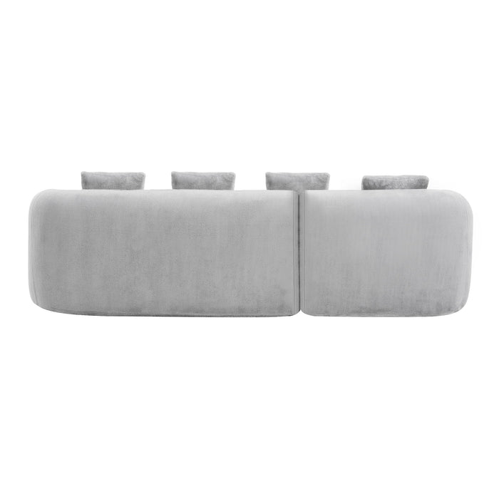 Modular L-Shape Sectional Sofa With Curved Chaise