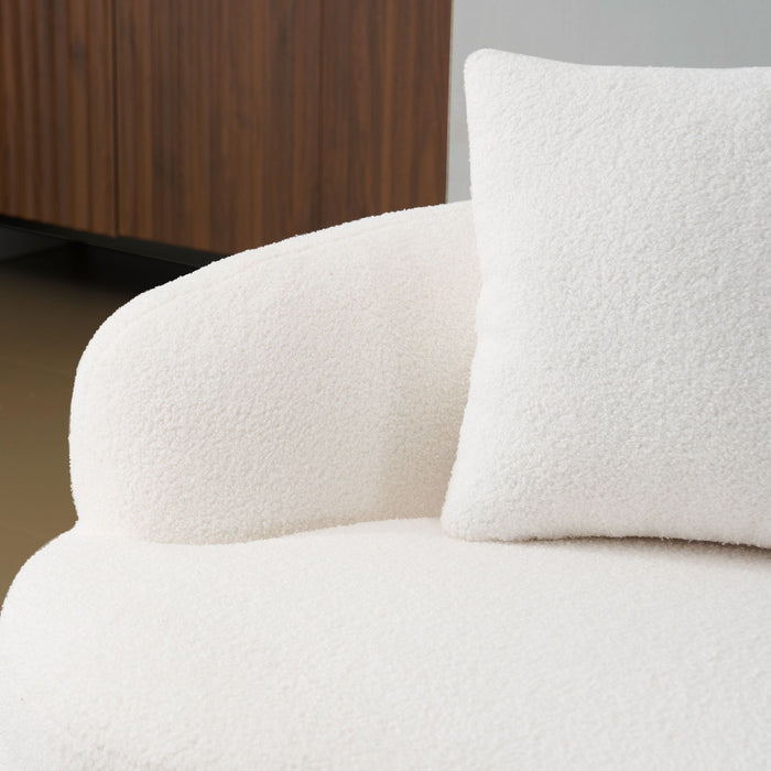 Curved Loveseat Sofa With Round Armrest