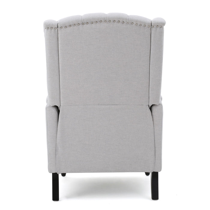 Armchair Recliner With Pushback Mechanism And Wingback Design