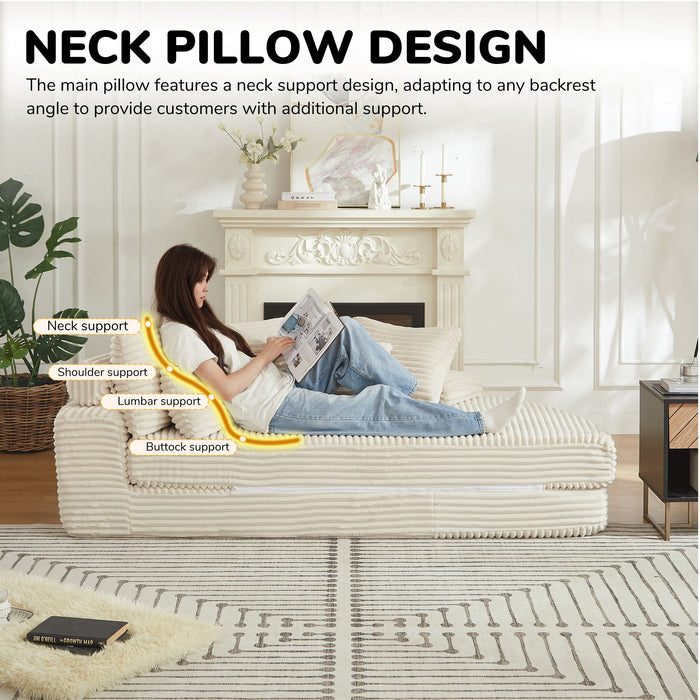 Semi Circular 2 In 1 Sofa Bed With Neck Pillow